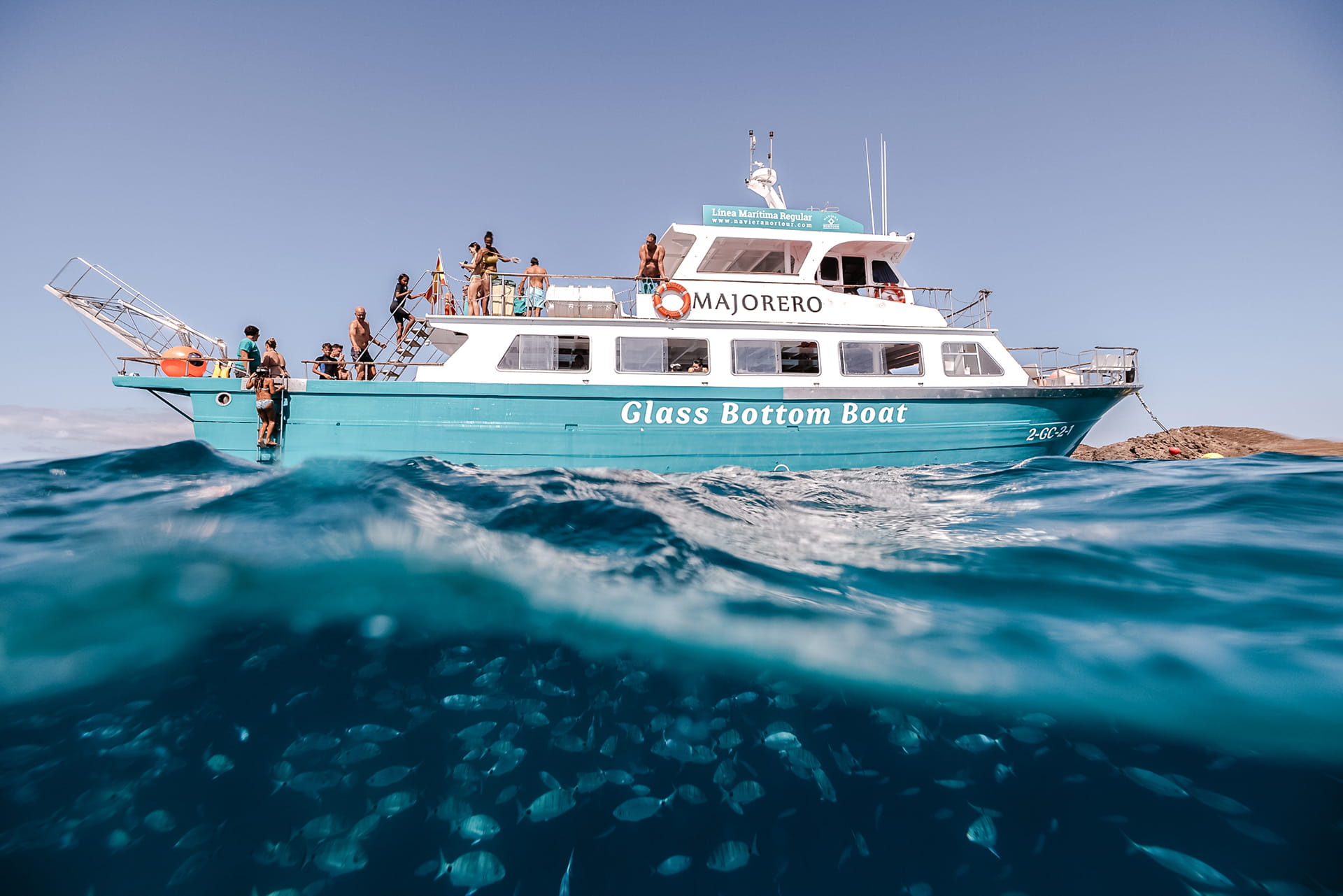 Ferry durante el snorkel en Isla de Lobos