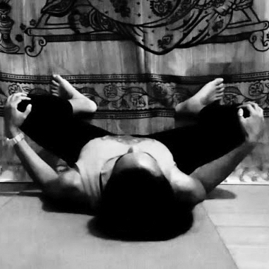 yoga wand squat pose